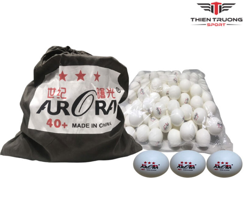 Hình ảnh quả bóng bàn ARORA 3 sao 100 quả 40+ trắng