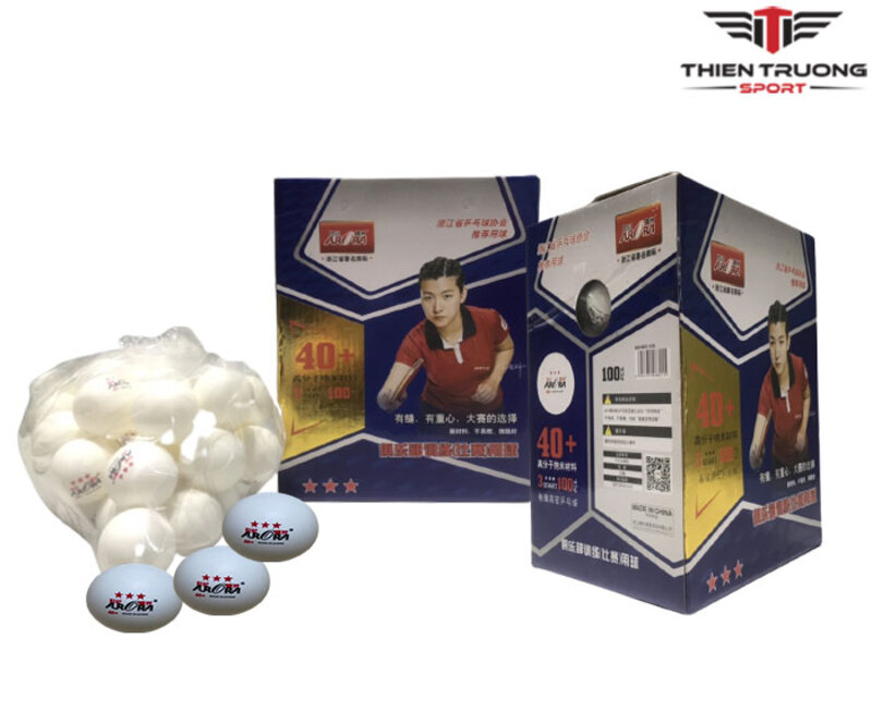 Hình ảnh quả bóng bàn ARORA 3 sao 100 quả 40+ trắng