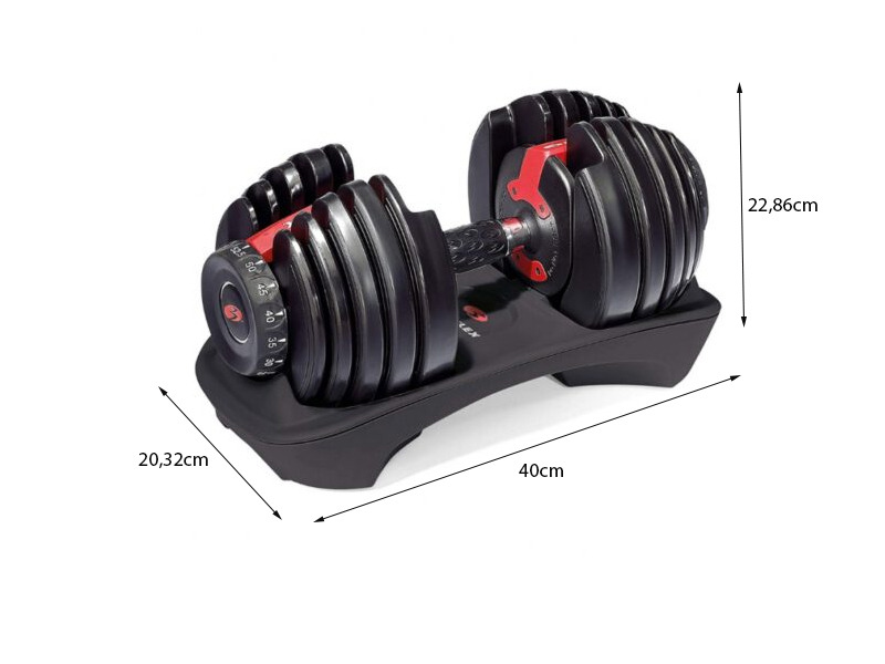 Kích thước tạ tay Bowflex 552