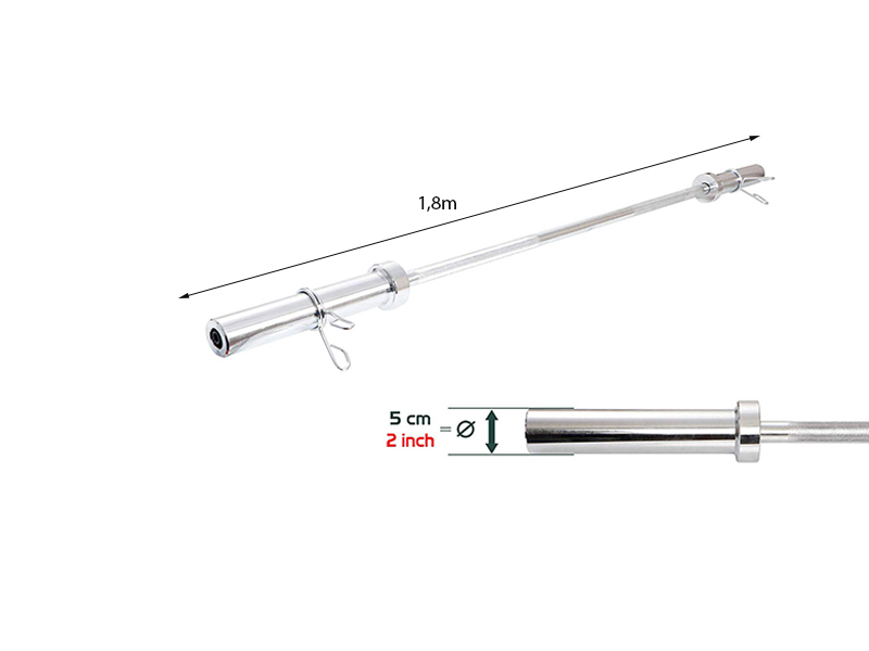 Kích thước đòn tạ 1m8 phi 50
