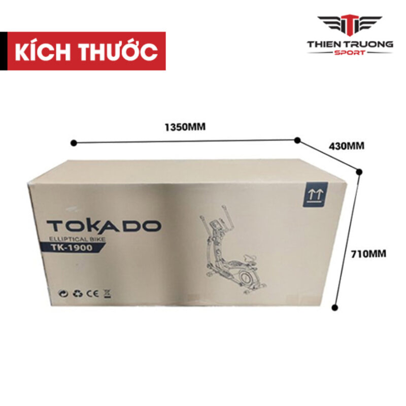 Kích thước đóng thùng Kích thước Xe đạp tập thể dục Tokado TK-1900