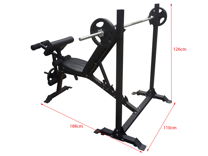 Kích thước ghế tập tạ đa năng NMS-7301