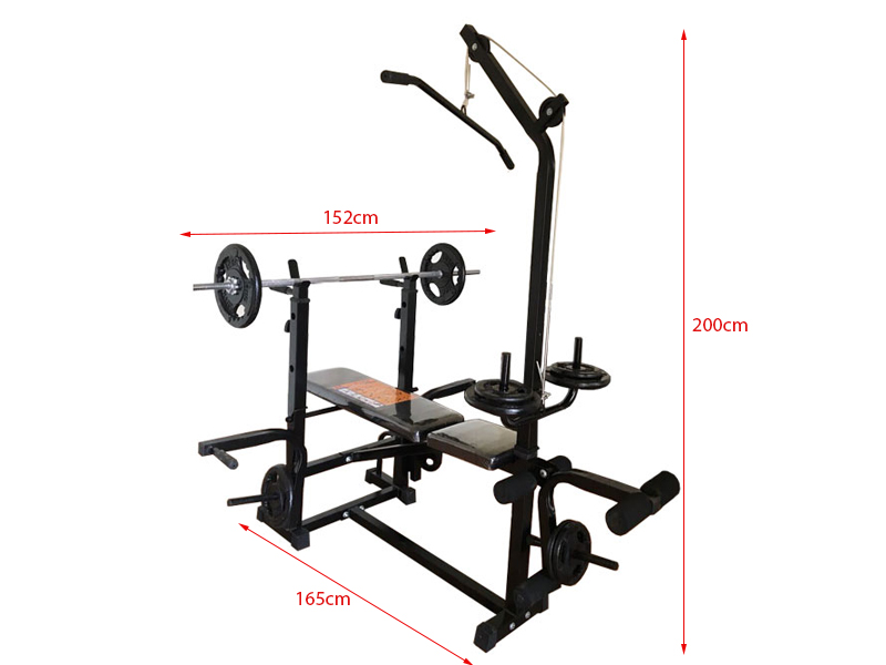 Kích thước ghế tập tạ đa năng Xuki