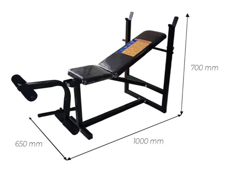Kích thước ghế tập tạ đơn Xuki