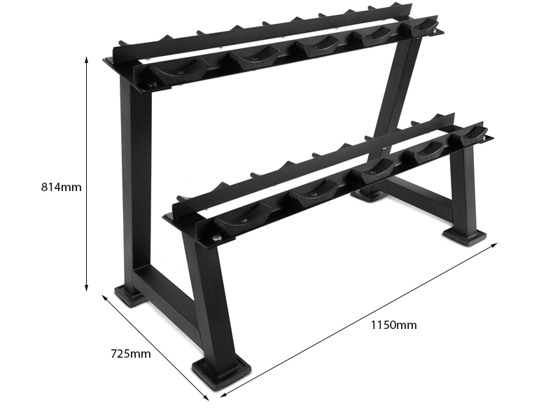Kích thước giá để tạ tay 2 tầng 5 cặp JD8610