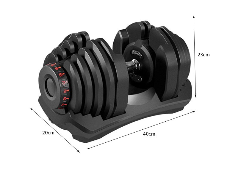 Kích thước tạ tay điều chỉnh Bowflex 1090