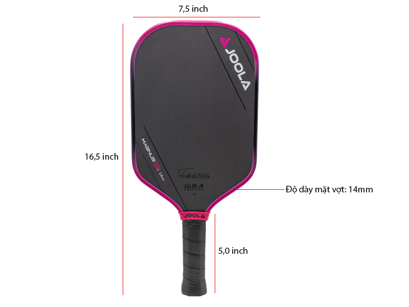 Kích thước vợt Joola Tyson Mcguffin Magnus 3S 14mm