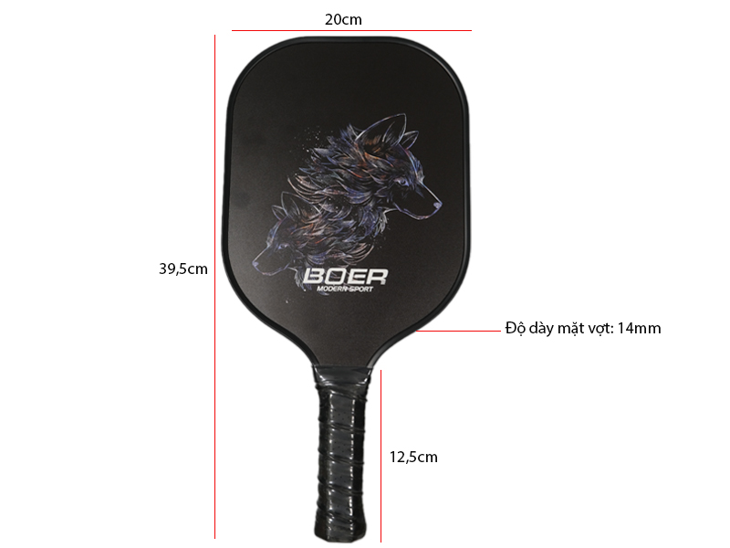Kích thước vợt Pickleball 3K