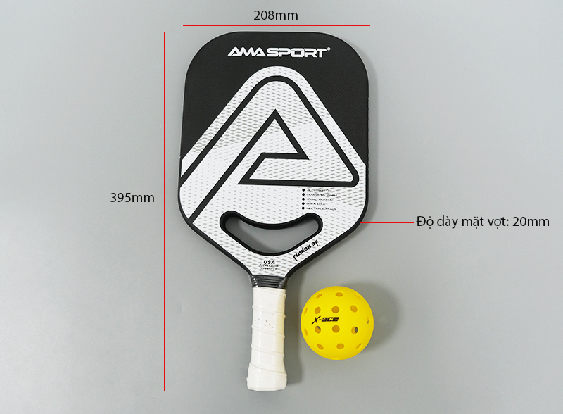 Kích thước vợt Pickleball Fusion 3K