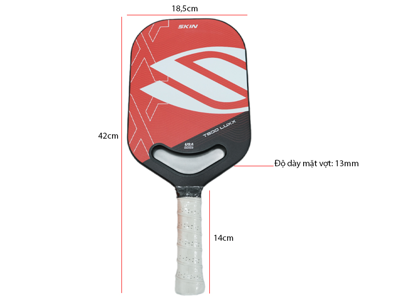 Kích thước vợt Pickleball Skin T800 Luxx