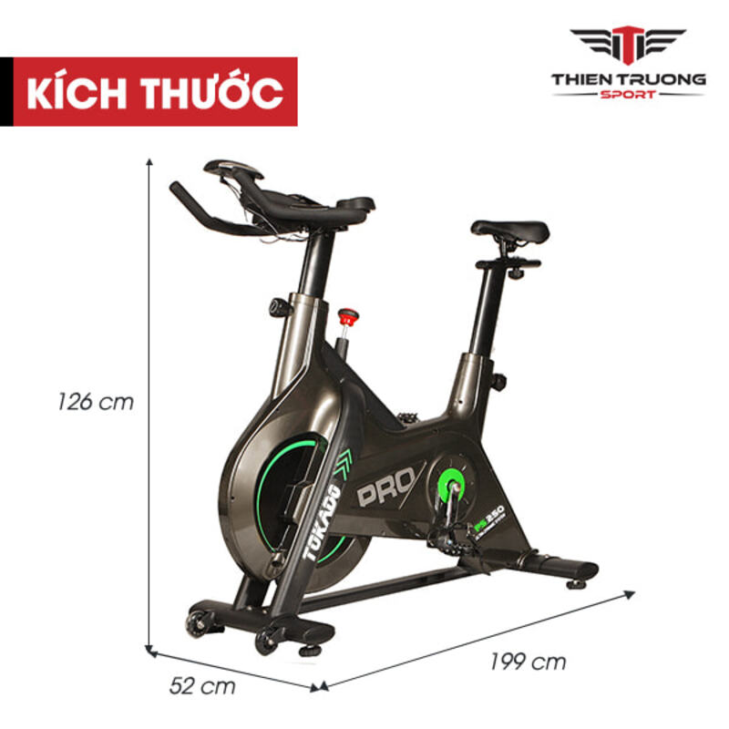 Kích thước xe đạp phòng tập PS 250