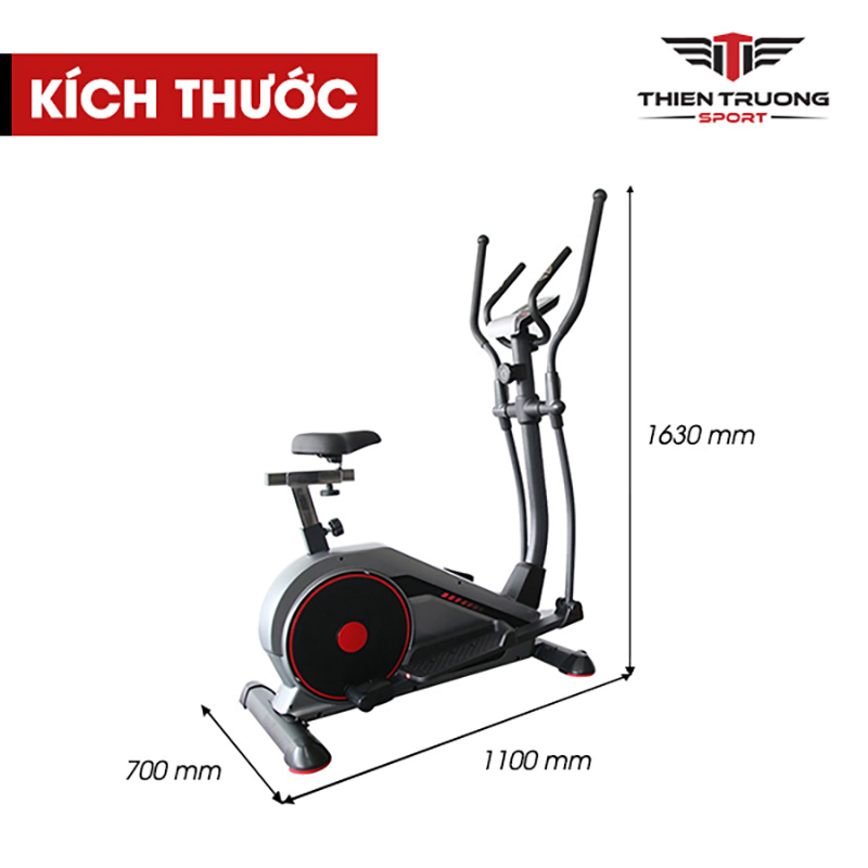 Kích thước xe đạp tập Tokado TK-1602