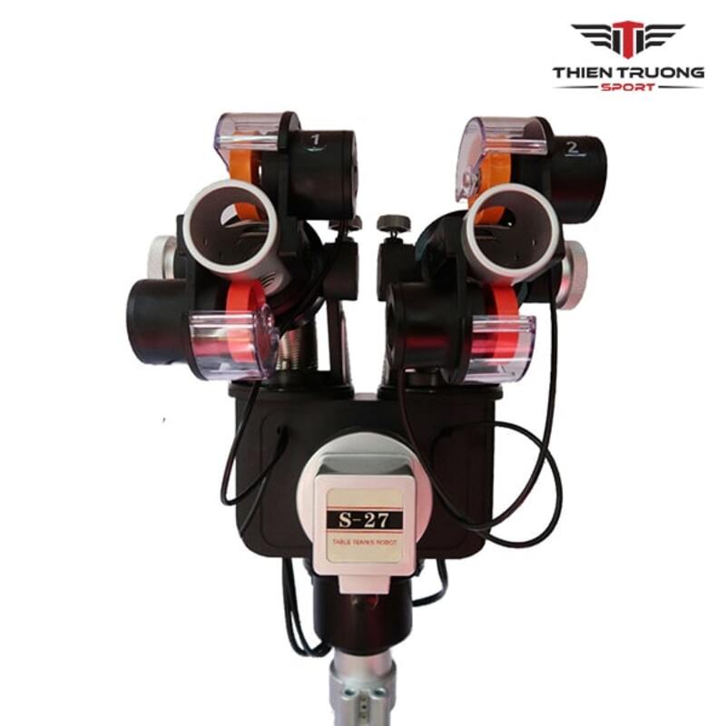Máy bắn bóng bàn Y&T S27 2 nòng được thiết kế 2 nòng hoặc 1 nòng tùy người dùng chỉnh trên máy