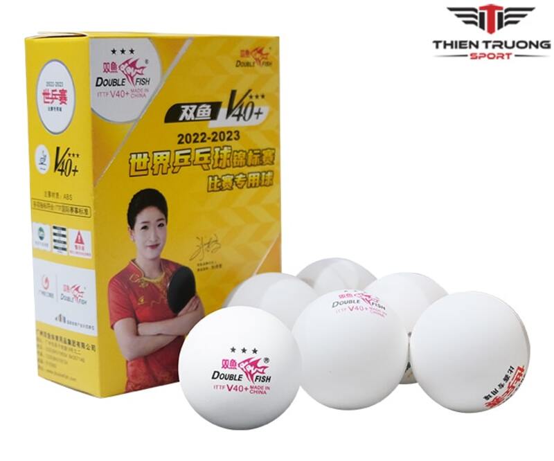 Quả bóng bàn thi đấu V40+ DOUBLE FISH hộp 6 quả