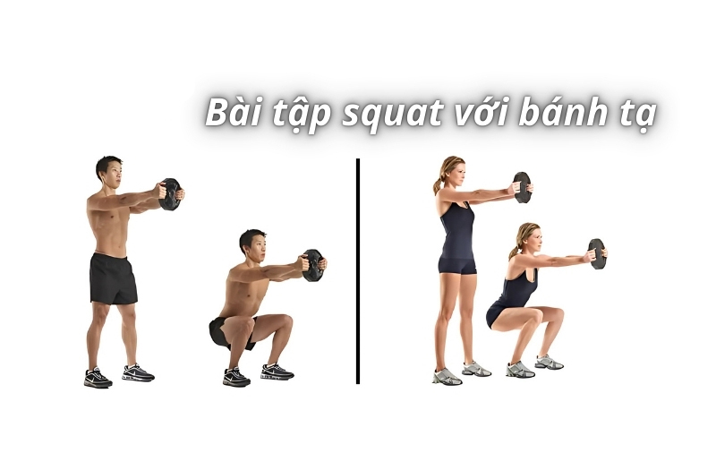 Squat với bánh tạ