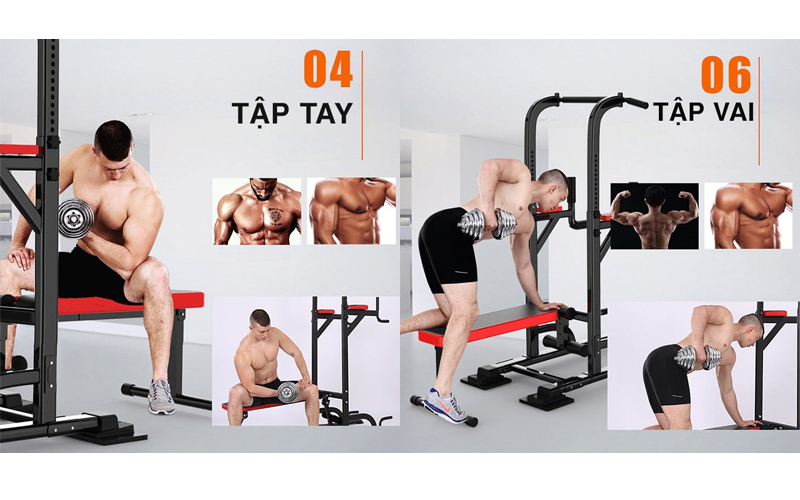 Bài tập tay và vai với ghế tập tạ đa năng T508