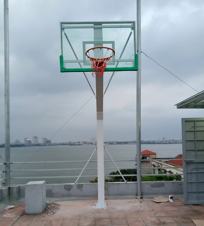 Trụ bóng rổ cố định bảng kính cường lực