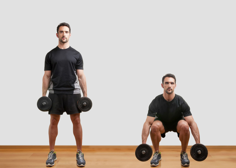 Bài tập Squat giữ tạ