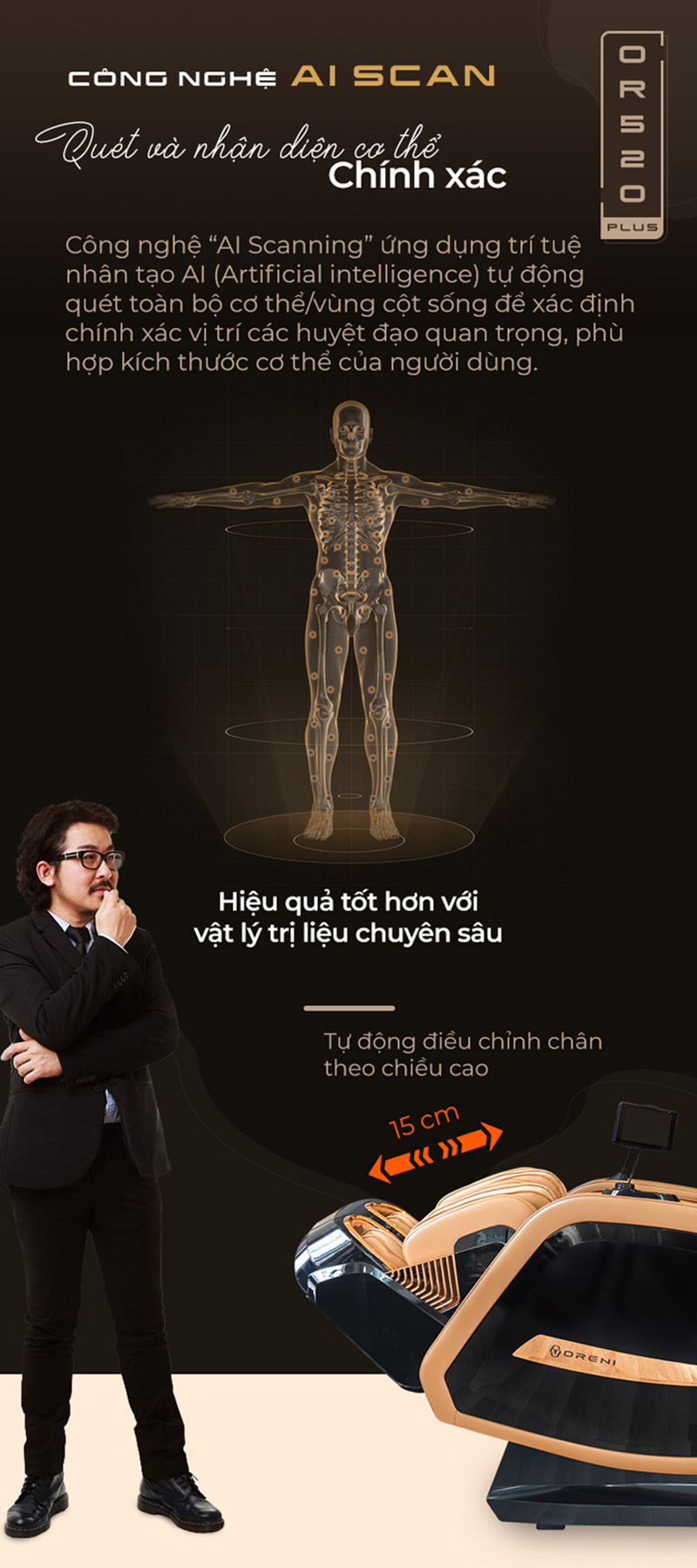Công nghệ AI Scan giúp quét và nhận diện chính xác cơ thể