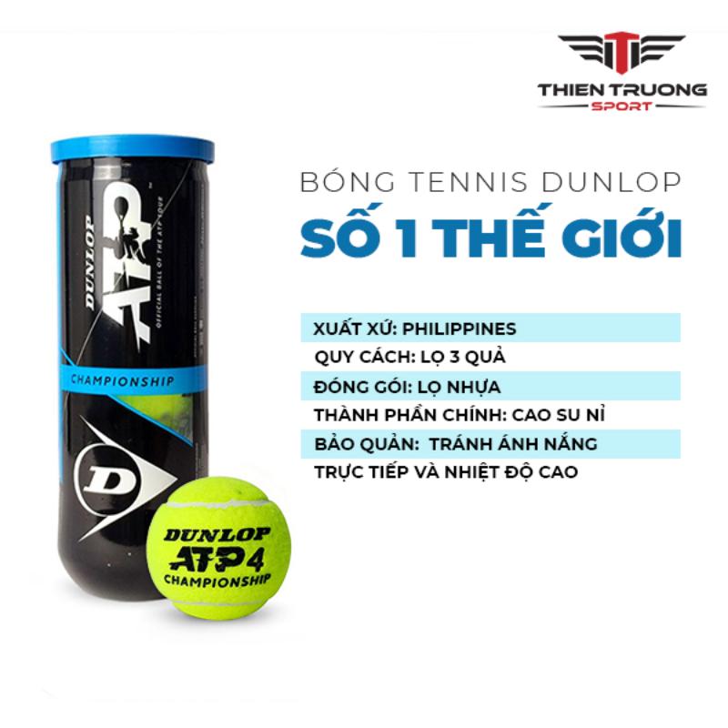 Thông tin bóng Tennis Dunlop ATP 4 (3 quả/hộp)