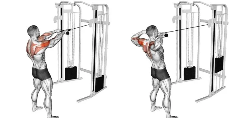 Cable Machine High Pull with Ropes