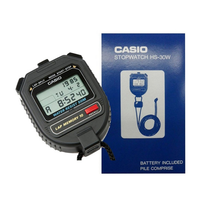 Đồng hồ bấm giây Casio HS 30W dùng trong tập luyện, thi đấu các môn thể thao