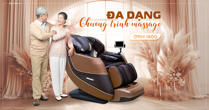 Ghế massage ORN 1800 tích hợp 25 chương trình massage đa dạng
