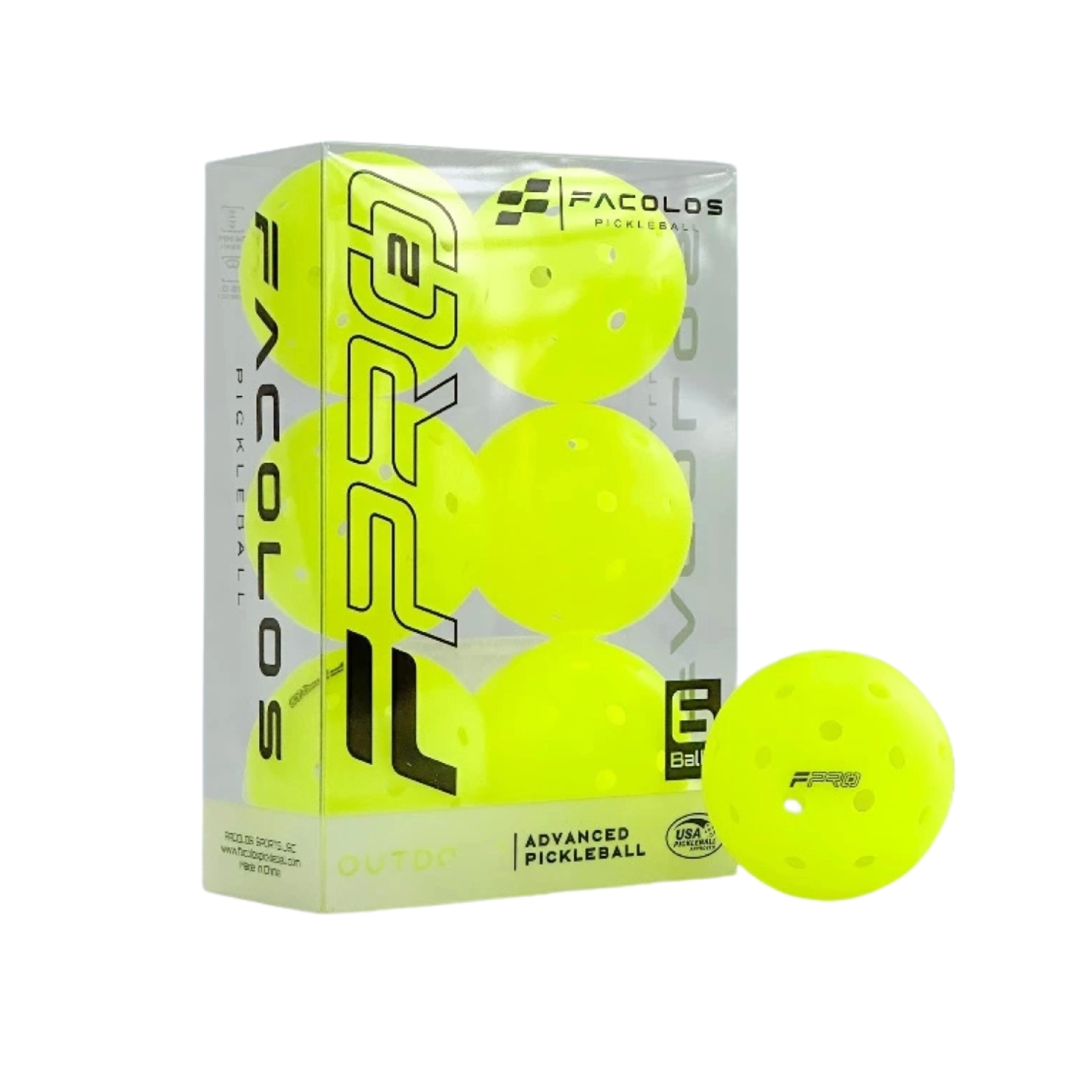 Bóng Pickleball Facolos F-Pro Performance Gen2 (Hộp 6 Quả)
