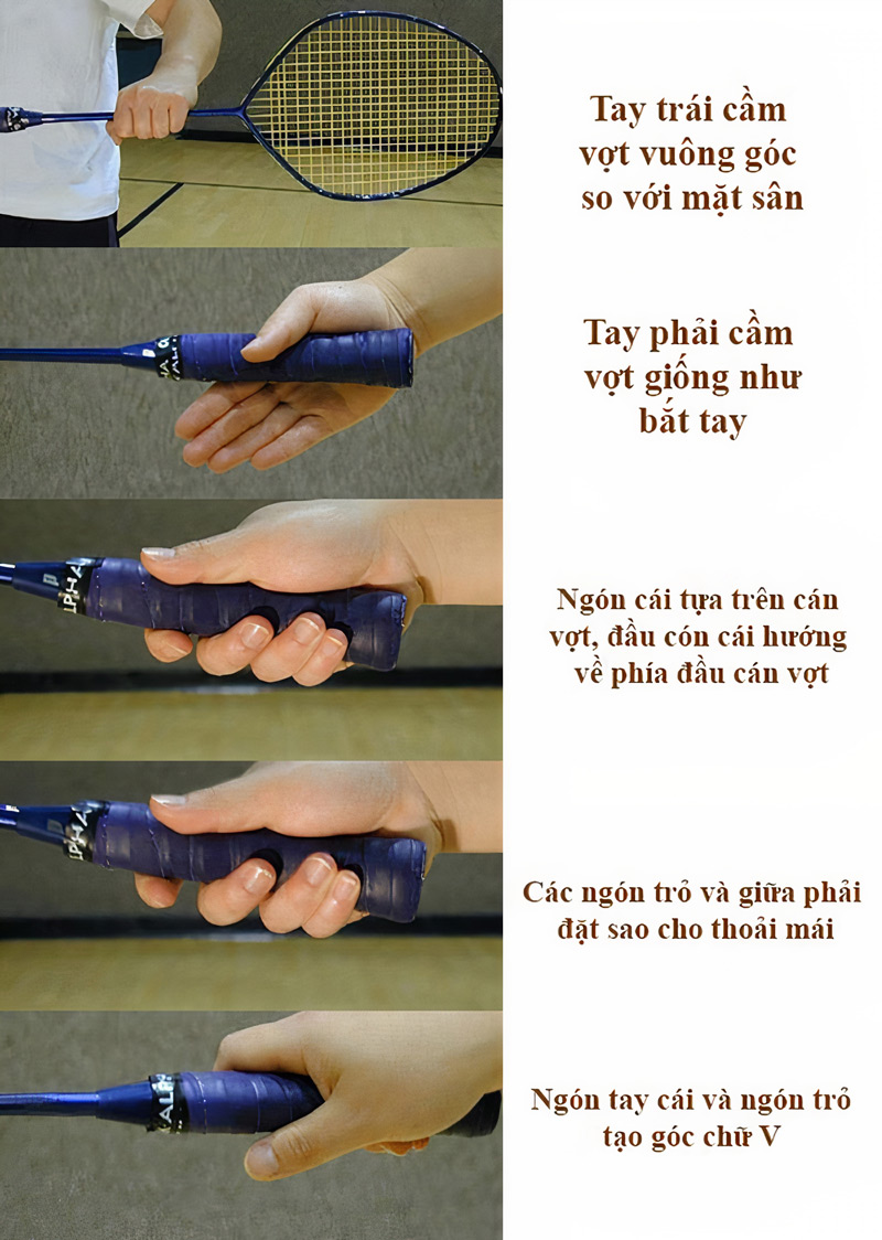 Kỹ thuật cầm vợt cầu lông