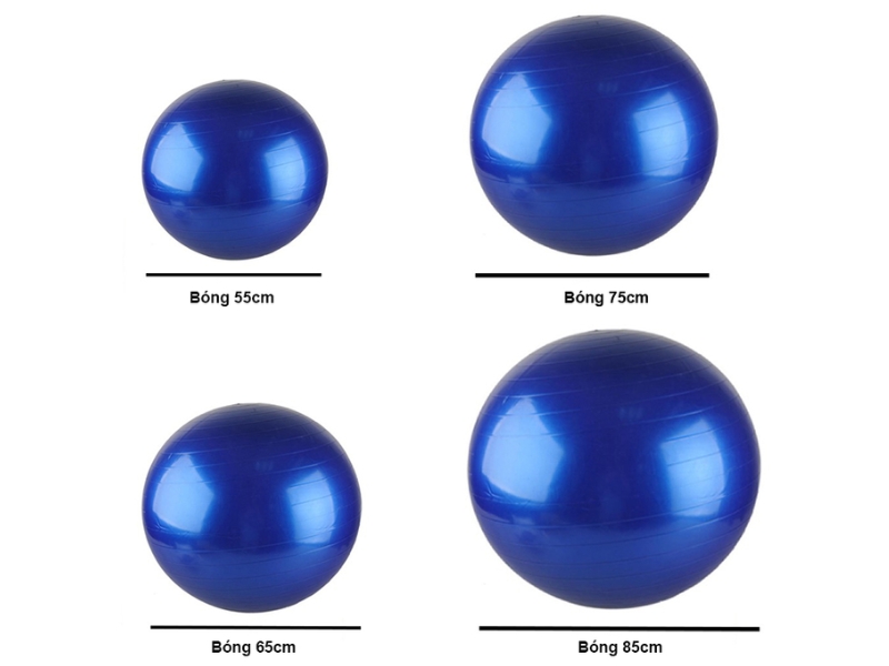 cách chọn bóng tập Yoga Đường kính bóng