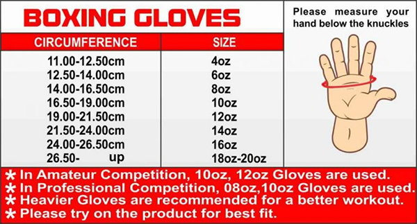 Chọn găng tay Boxing theo kích thước tay