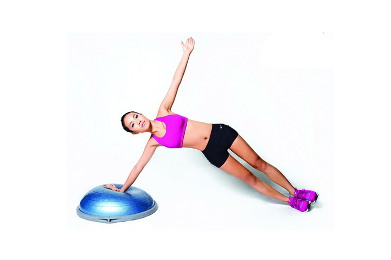 bài tập với bóng tập thăng bằng Bosu