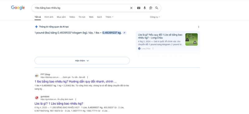 1 lbs bằng bao nhiêu kg