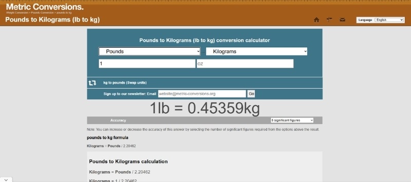 1 lbs bằng bao nhiêu kg