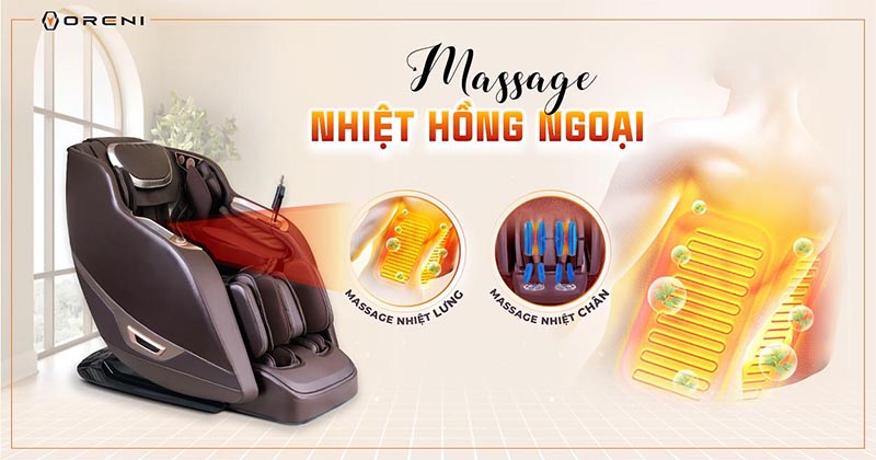 Chức năng trị liệu bằng nhiệt hồng ngoại ở lưng và bàn chân