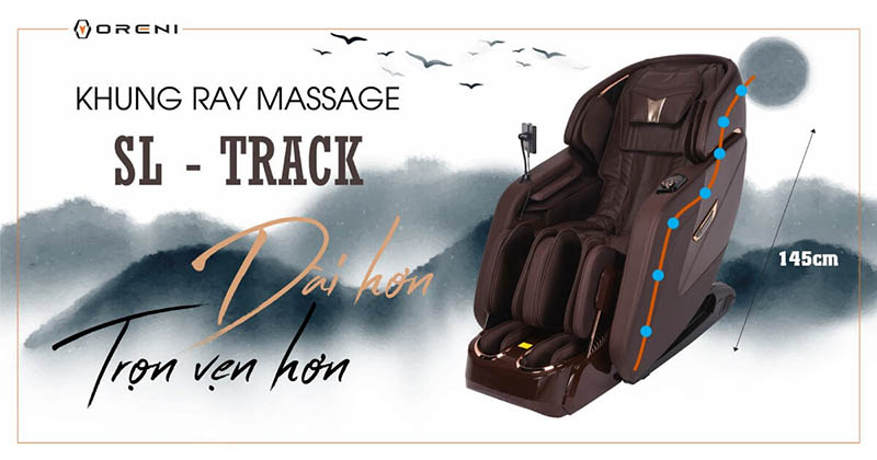 Trục massage SL dài hơn - chạy dọc cơ thể giúp massage trọn vẹn hơn