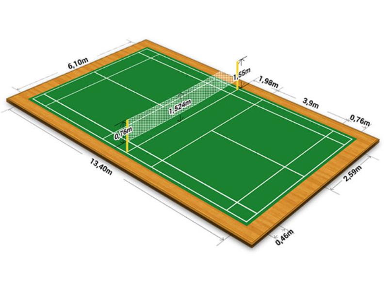 Quy định về kích thước tiêu chuẩn sân cầu lông đơn